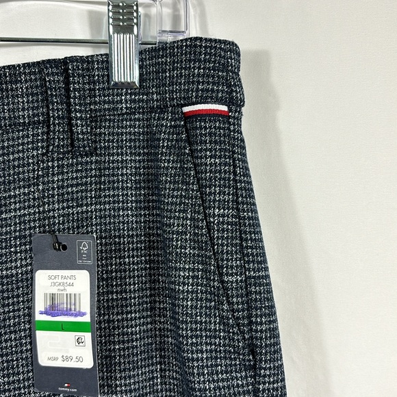 Tommy Hilfiger Houndstooth Blue Berkshire Ankle Trouser Dress Pants | Size Large - Picture 3 of 9